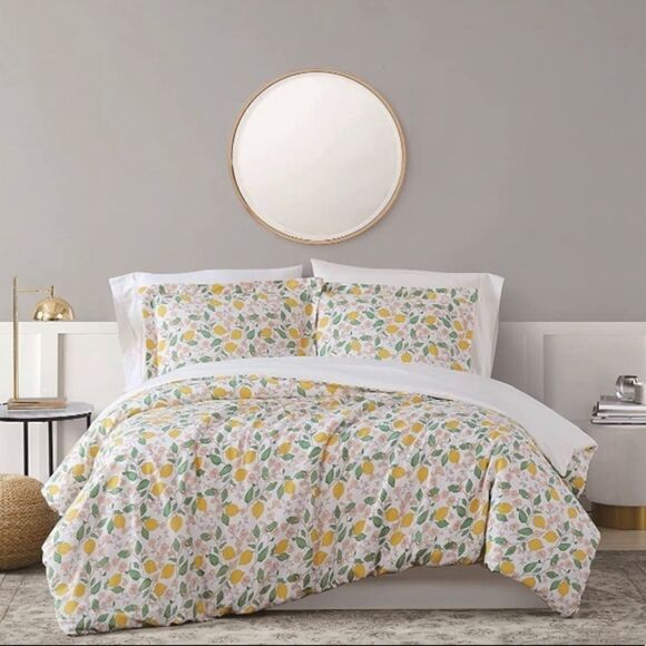 Brooklyn Loom Lemon 🍋 Tree Comforter Set, Twin, Verbena 100% cotton - Picture 1 of 9